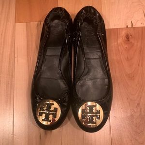 Tory Burch black patent leather flats